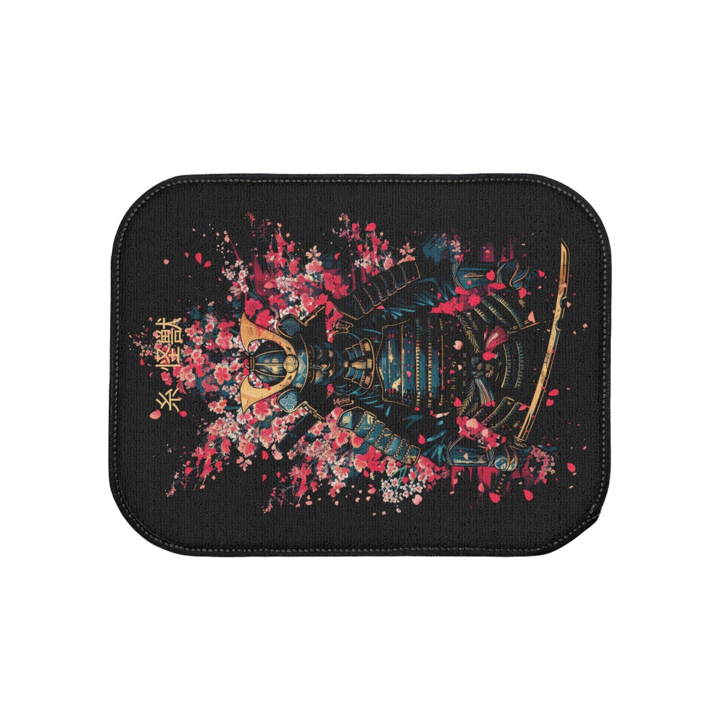 Samurai Shogun Spirit Car Mat | A Threads Kaiju EXCLUSIVE- Cherry Blossom Design for JDM Fans Car Floor Mats | 1pc – Funny Gift for Samurais