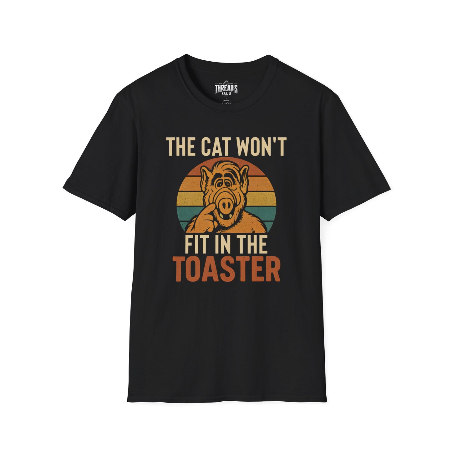 The Cat Wont Fit in the Toaster Shirt - Funny 80s Retro Alien Tee, Vintage Nostalgia Graphic Top, Quirky Gift for Fans, Alf