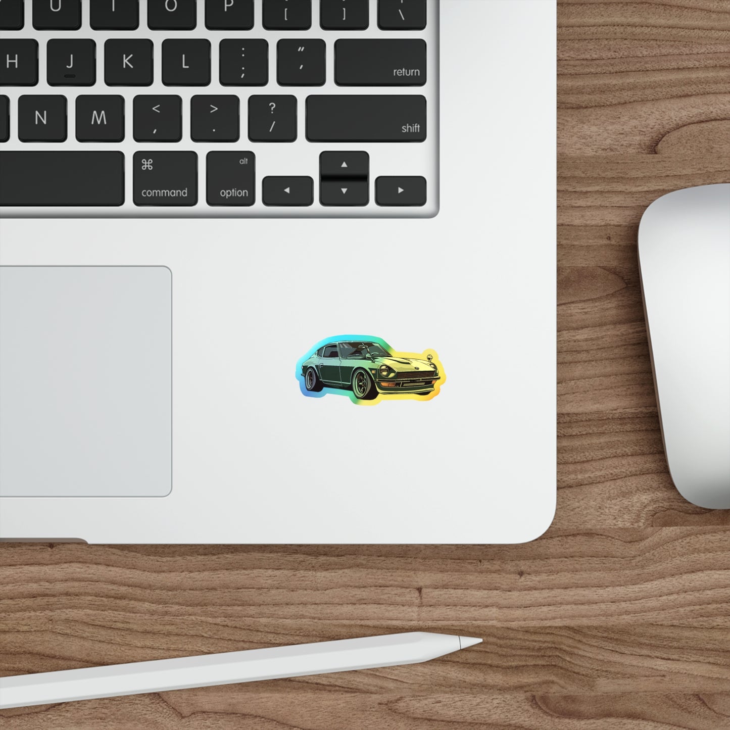 Time-Traveling Datsun 240Z Holo-Sticker: Unleash Your Inner 70s Car Nerd