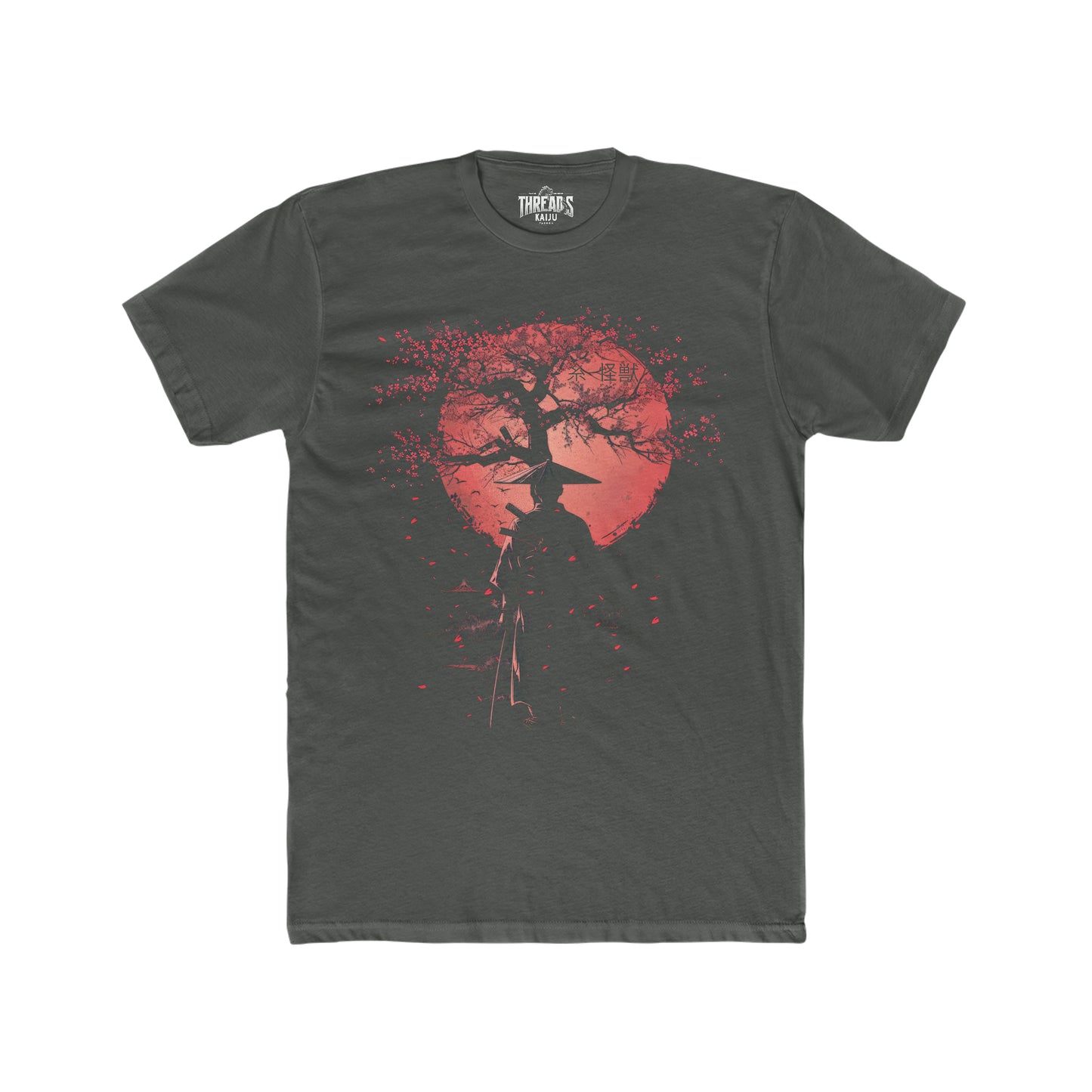 Threads Kaiju Shogun Silhouette - Warrior Gaze Cherry Blossom Tee – Funny Gift for Threadss