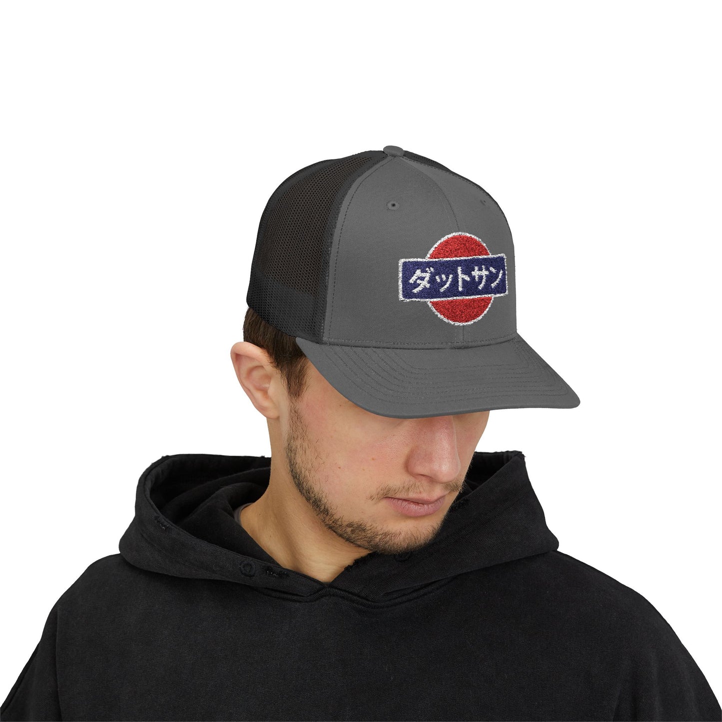 Datsun Trucker Hat – Vintage Kanji Logo | Snapback Cap for JDM Legends | 240Z 260Z 280Z 510 Car Enthusiasts