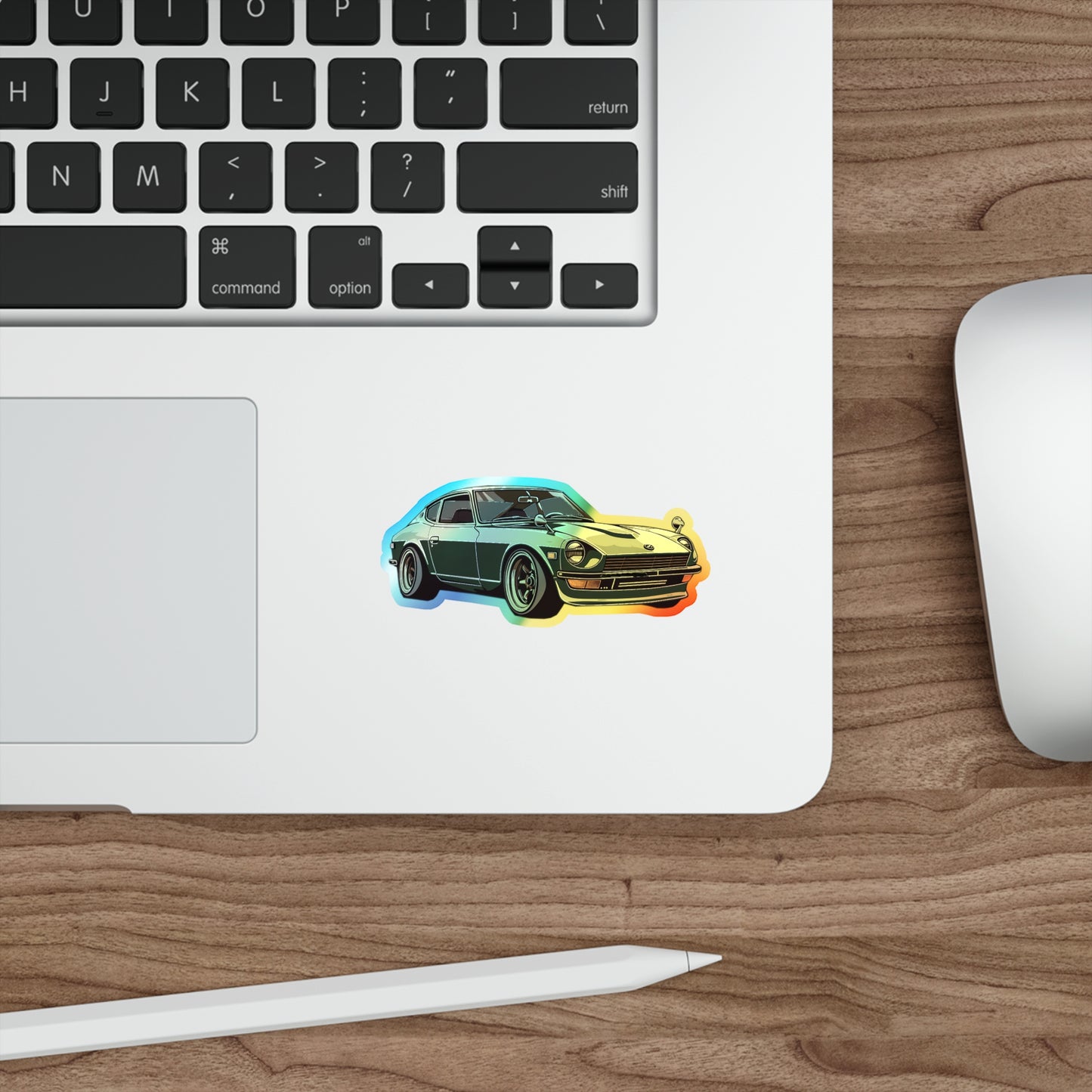 Time-Traveling Datsun 240Z Holo-Sticker: Unleash Your Inner 70s Car Nerd