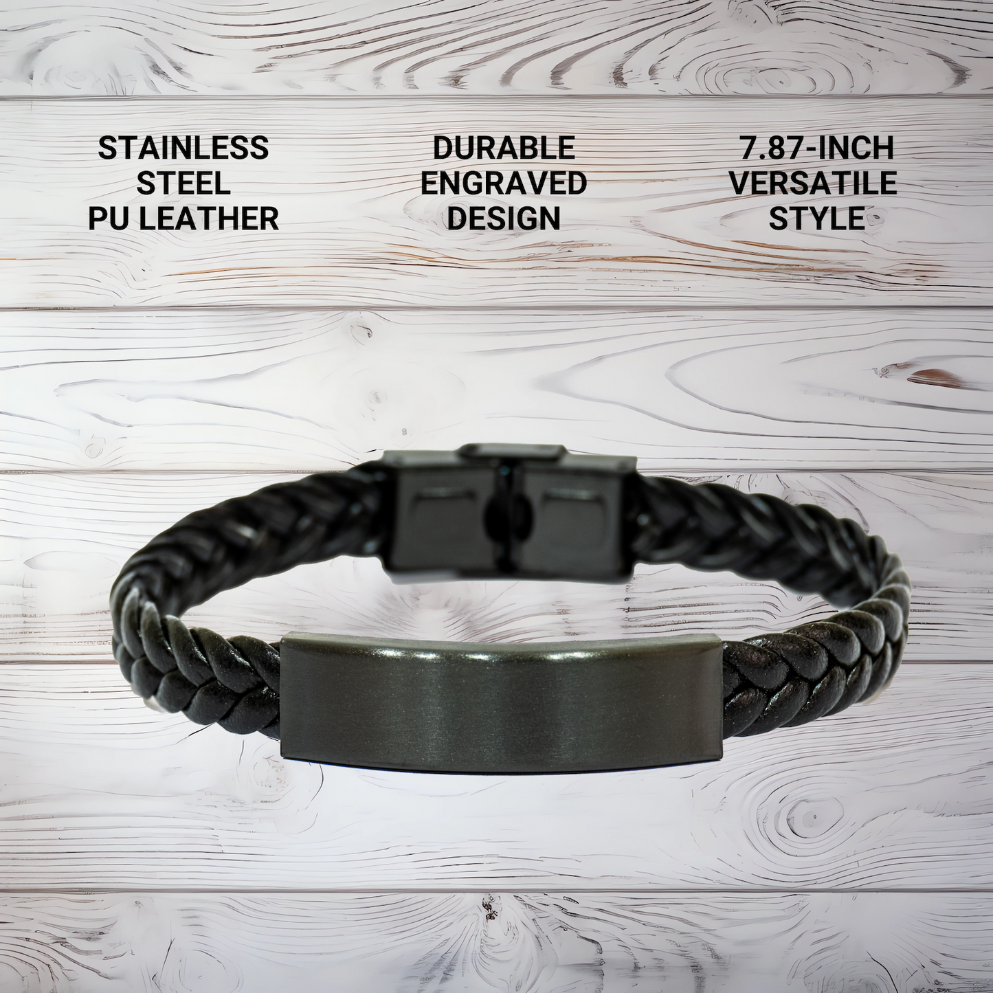 Funny Funeral Director Gifts for Men from Friends - Interlaced Leather Bracelet Quote 'All Men Are Created Equal But The Coolest Become A Funeral Director' for Mother's Day - Image 3