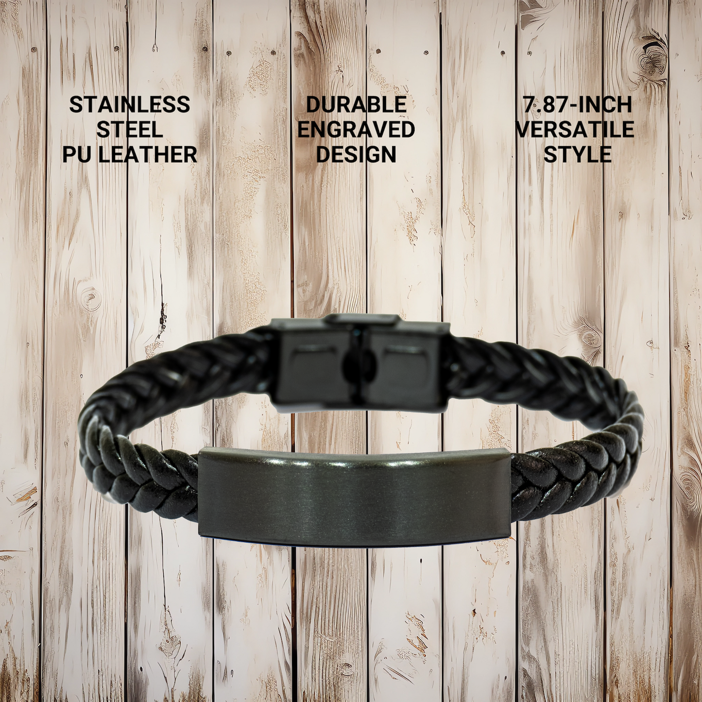 Funny Electrician Gifts for Men - Interlaced Leather Bracelet with Quote 'All Men Are Created Equal But The Coolest Become An Electrician' - Mother's Day Unique Gifts from Family to Friends - Image 4