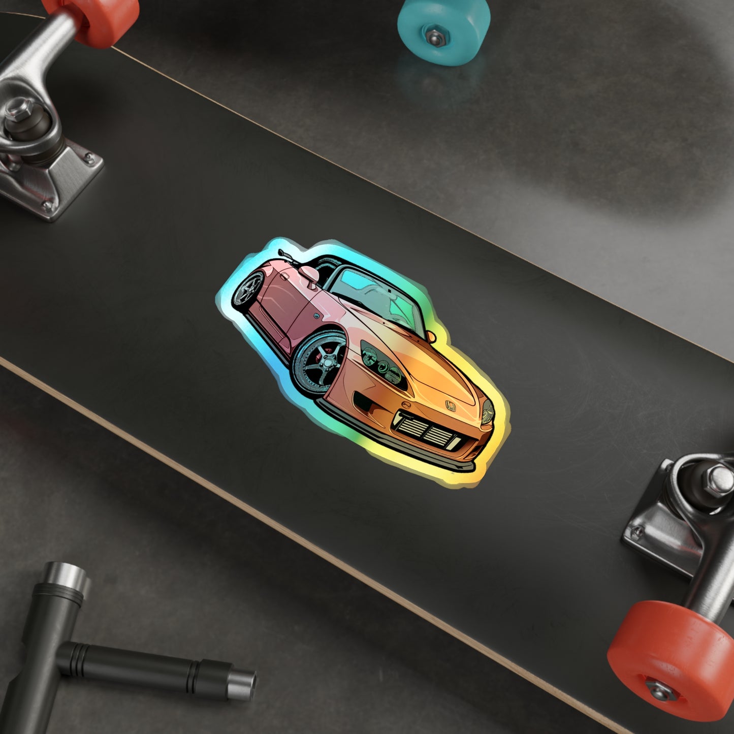Radiant Holographic Honda S2000 Sticker - Ultimate JDM Showpiece for Enthusiasts & Collectors | Holographic Die-cut Stickers | – Funny Gift for Radiants