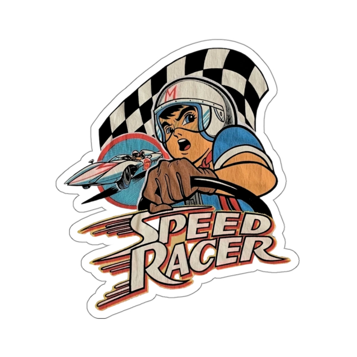 vintage 1992 speed racer, racer x, retro anime, vinyl sticker, speed racer sticker |