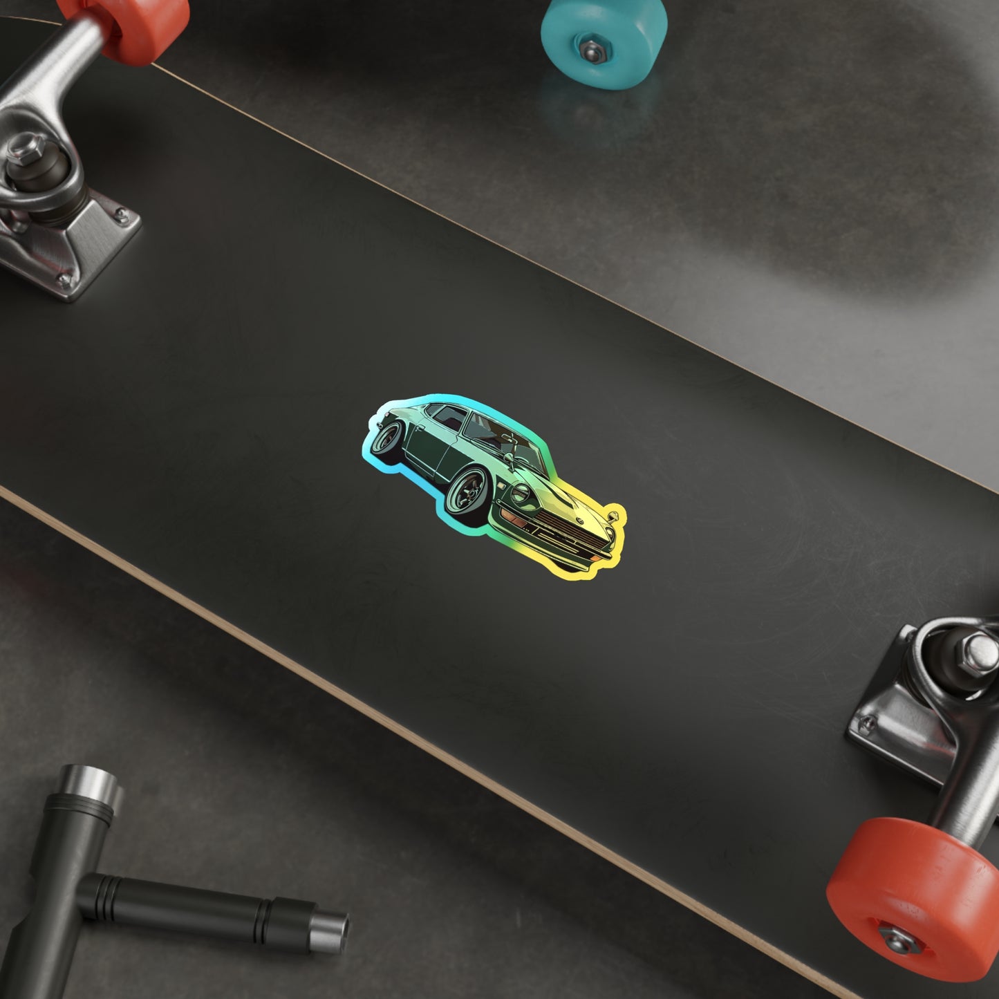 Time-Traveling Datsun 240Z Holo-Sticker: Unleash Your Inner 70s Car Nerd