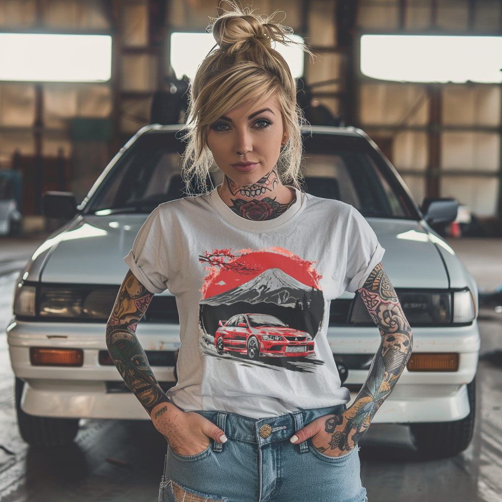 Mount Fuji Speed Evo IV - Summit Drift Tee, Mt. Fuji Japanese Shirt, Mitsubishi Lancer, Evolution IV, Mitsubishi Shirt, Evo IV, Mitsubishi Evo IV – Funny Gift for Mounts