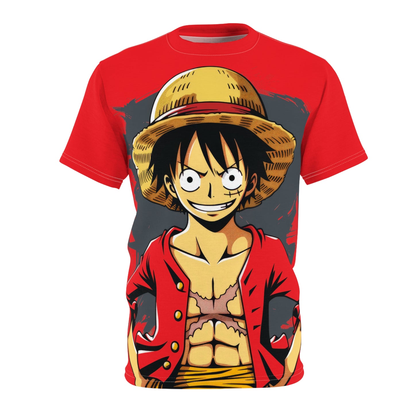 Monkey D. Luffy T-Shirt, Anime Manga Straw Hat Design, Red One Piece Graphic Tee, Cool Gift for Fans, Pirate Merch