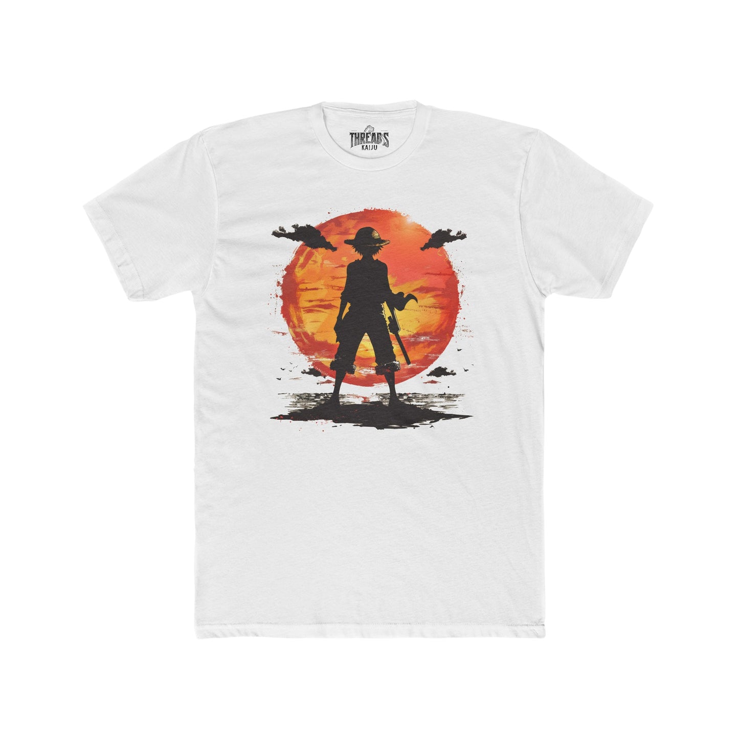 Straw Hat Pirate Sunset Tee - Adventure Anime Silhouette T-Shirt, Epic Nautical Style, One Piece Shirt Gift