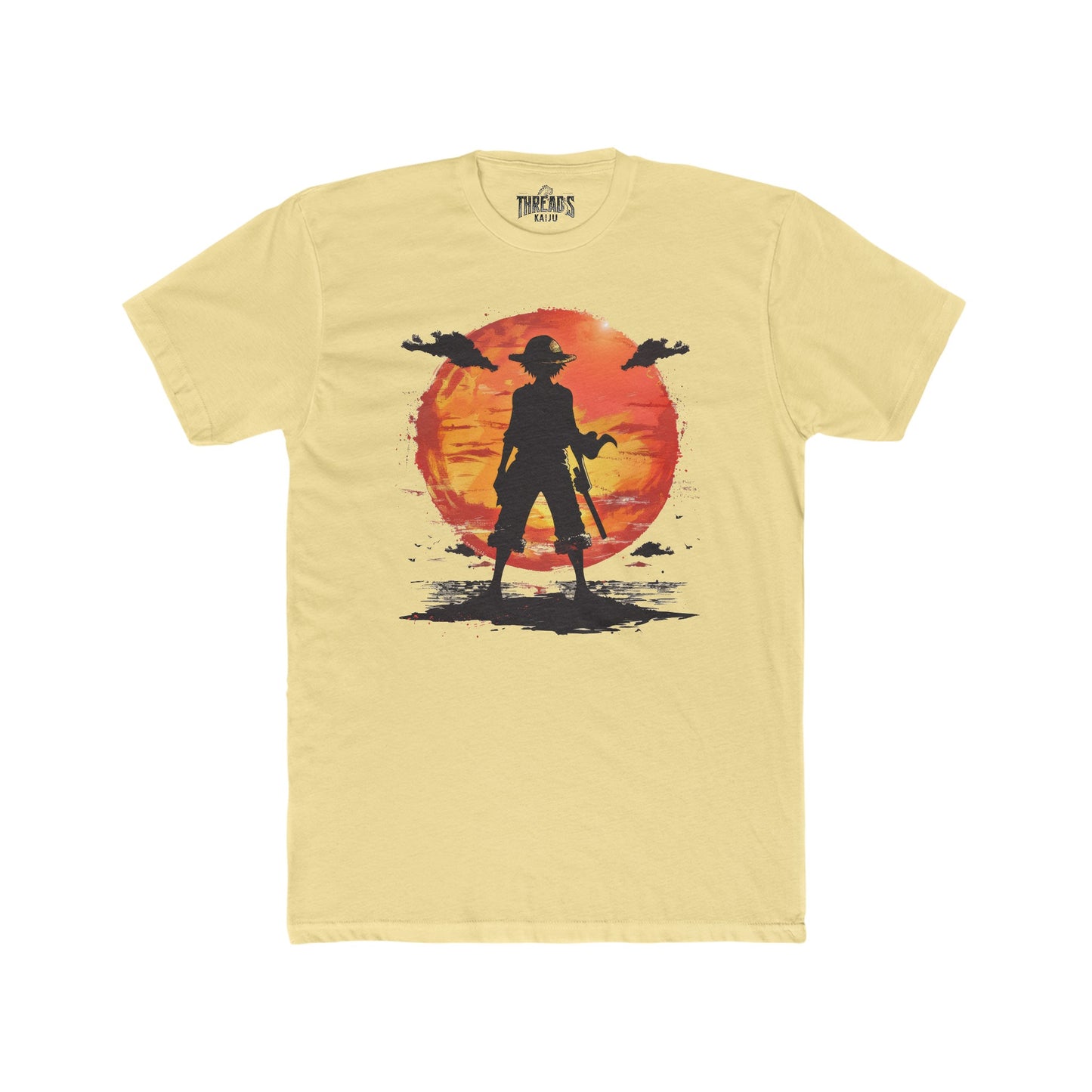 Straw Hat Pirate Sunset Tee - Adventure Anime Silhouette T-Shirt, Epic Nautical Style, One Piece Shirt Gift