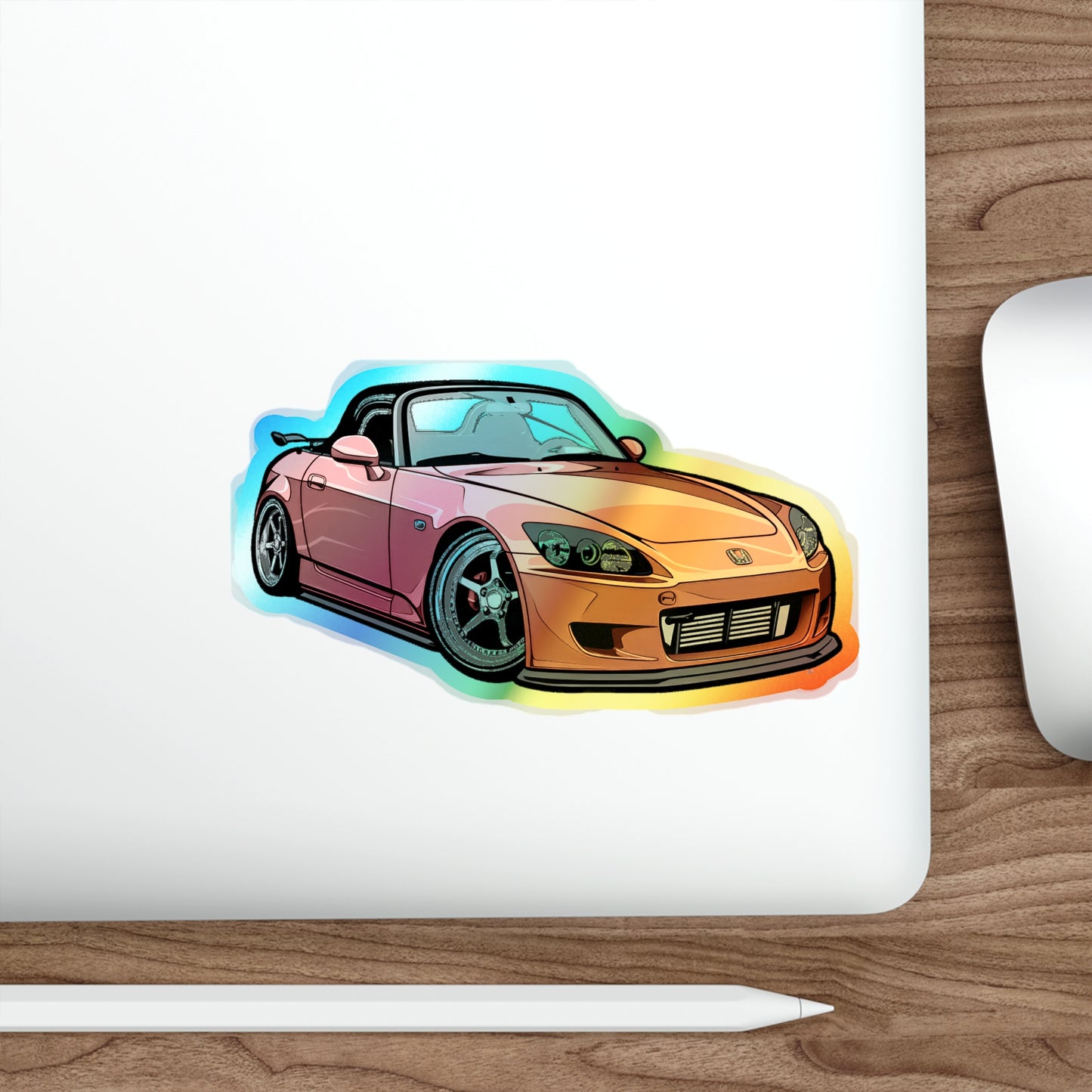 Radiant Holographic Honda S2000 Sticker - Ultimate JDM Showpiece for Enthusiasts & Collectors | Holographic Die-cut Stickers |