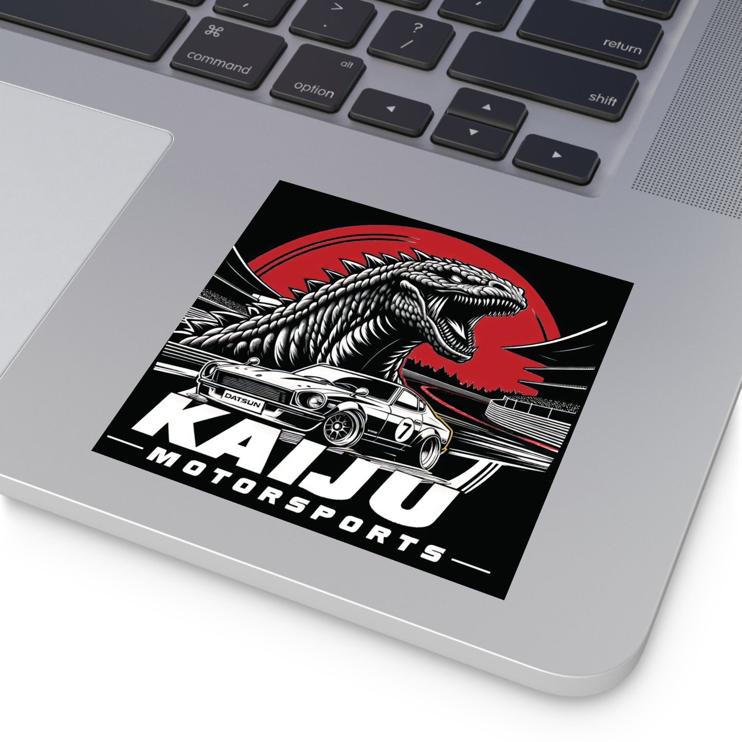 Kaiju Motorsports Sticker - Classic Cars & Monster Mashup Decal, Racing Enthusiast Vinyl