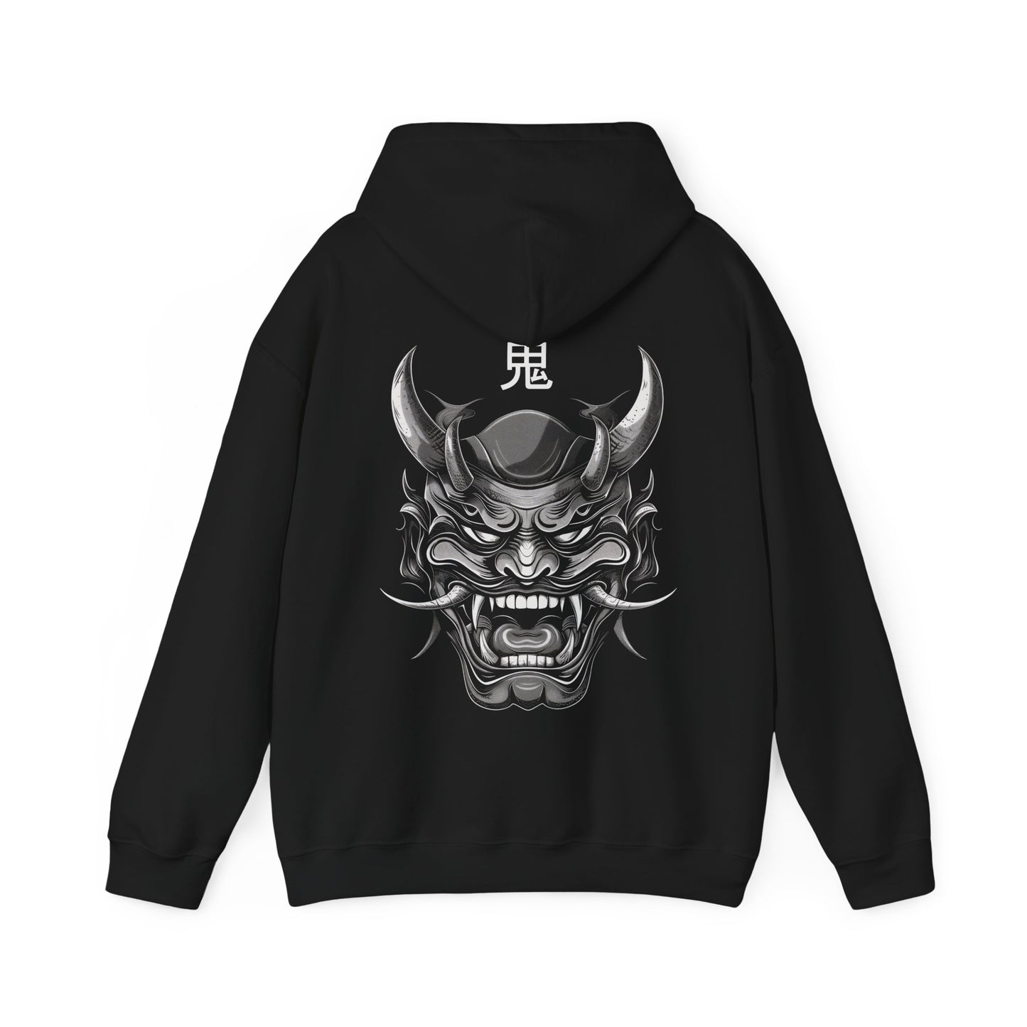 Threads Kaiju- Oni Mask - Essence of Fury Hoodie- Unisex Minimal Oni Mask