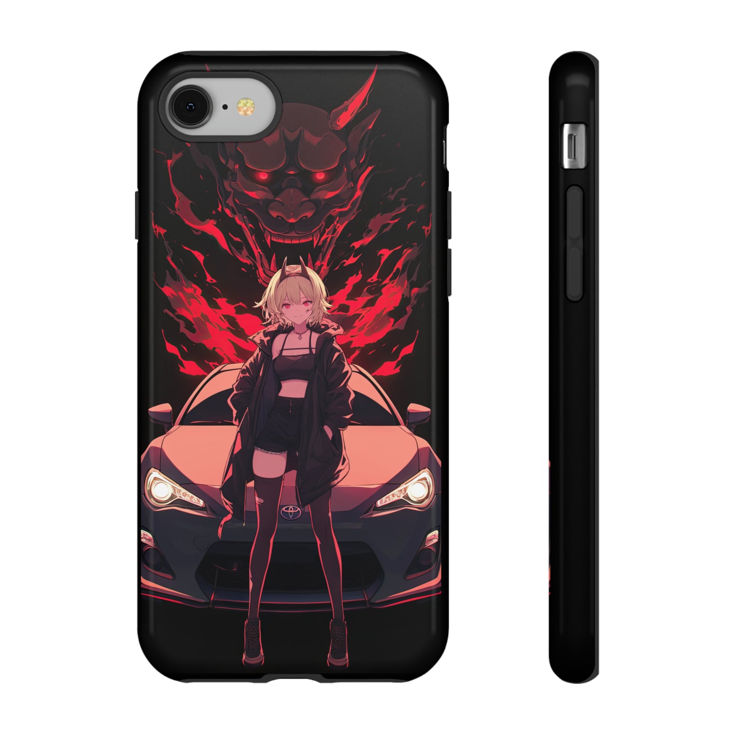 Fiery Oni Drift - GT86 Anime Phone Case, Oni Spirit Cover GT86 Phone Case Toyota Enthusiast, Apple iPhone, Samsung Galaxy, and Google Pixel