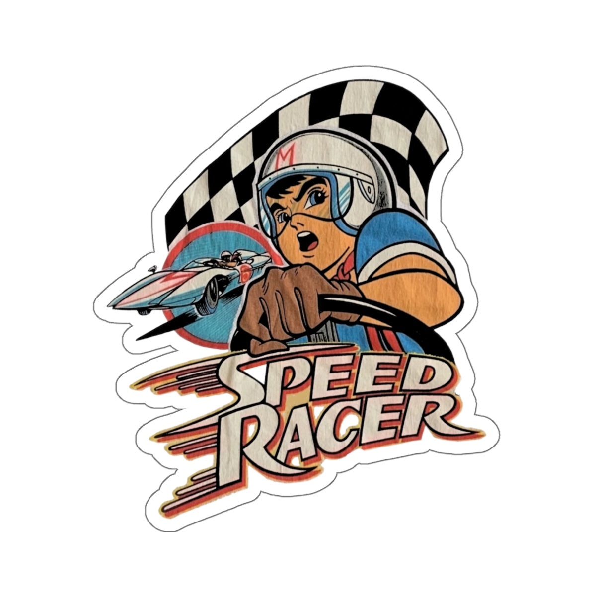 vintage 1992 speed racer,  racer x, retro anime, vinyl sticker, speed racer sticker |