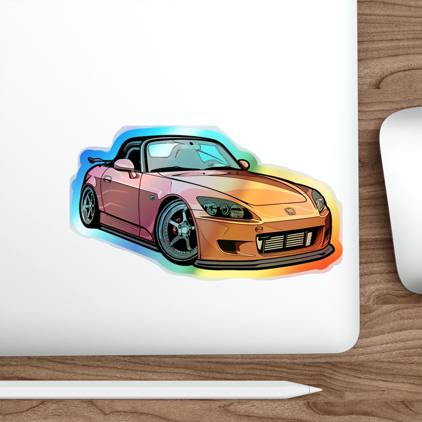 Radiant Holographic Honda S2000 Sticker - Ultimate JDM Showpiece for Enthusiasts & Collectors | Holographic Die-cut Stickers |