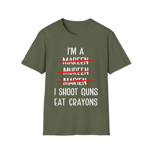 I'm a marine i shoot guns eat crayons t-shirt, funny marine boyfriend graduation ceremony gift, marine husband birthday gift