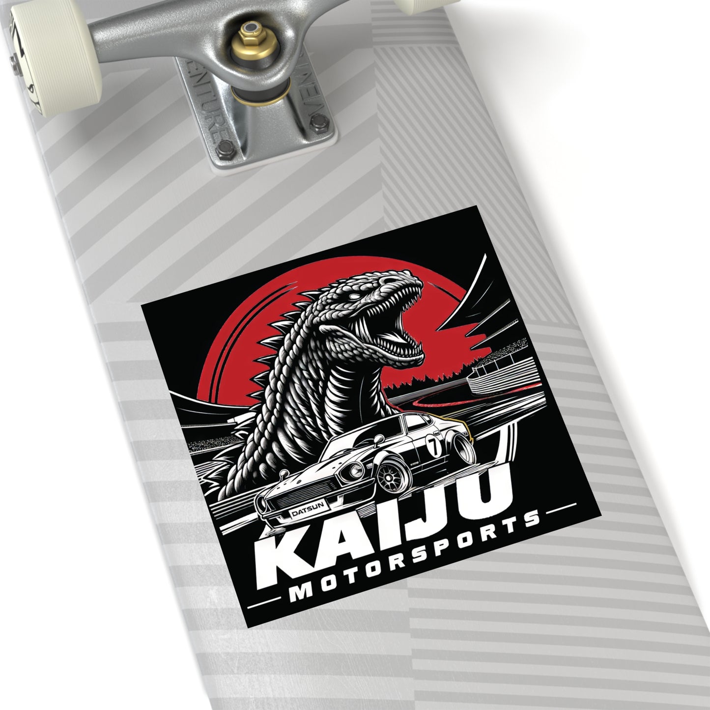 Kaiju Motorsports Sticker - Classic Cars & Monster Mashup Decal, Racing Enthusiast Vinyl