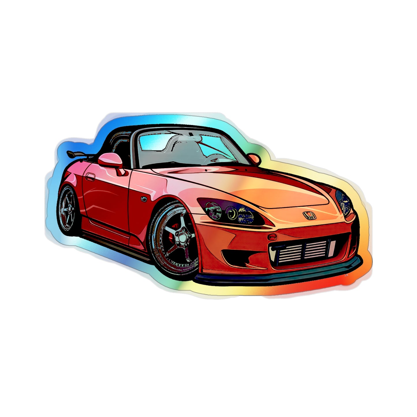 Radiant Holographic Honda S2000 Sticker - Ultimate JDM Showpiece for Enthusiasts & Collectors | Holographic Die-cut Stickers |