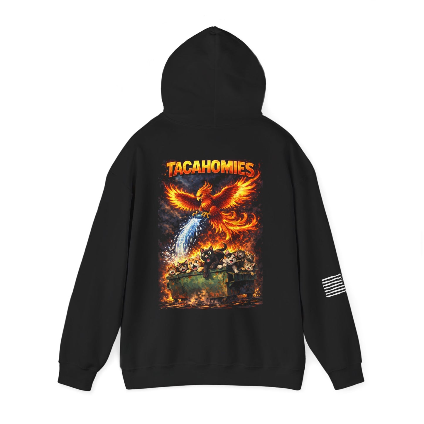 Tacahomies - Phoenix Tank Hoodie - Tactical Flames Military Crewneck Sweatshirt