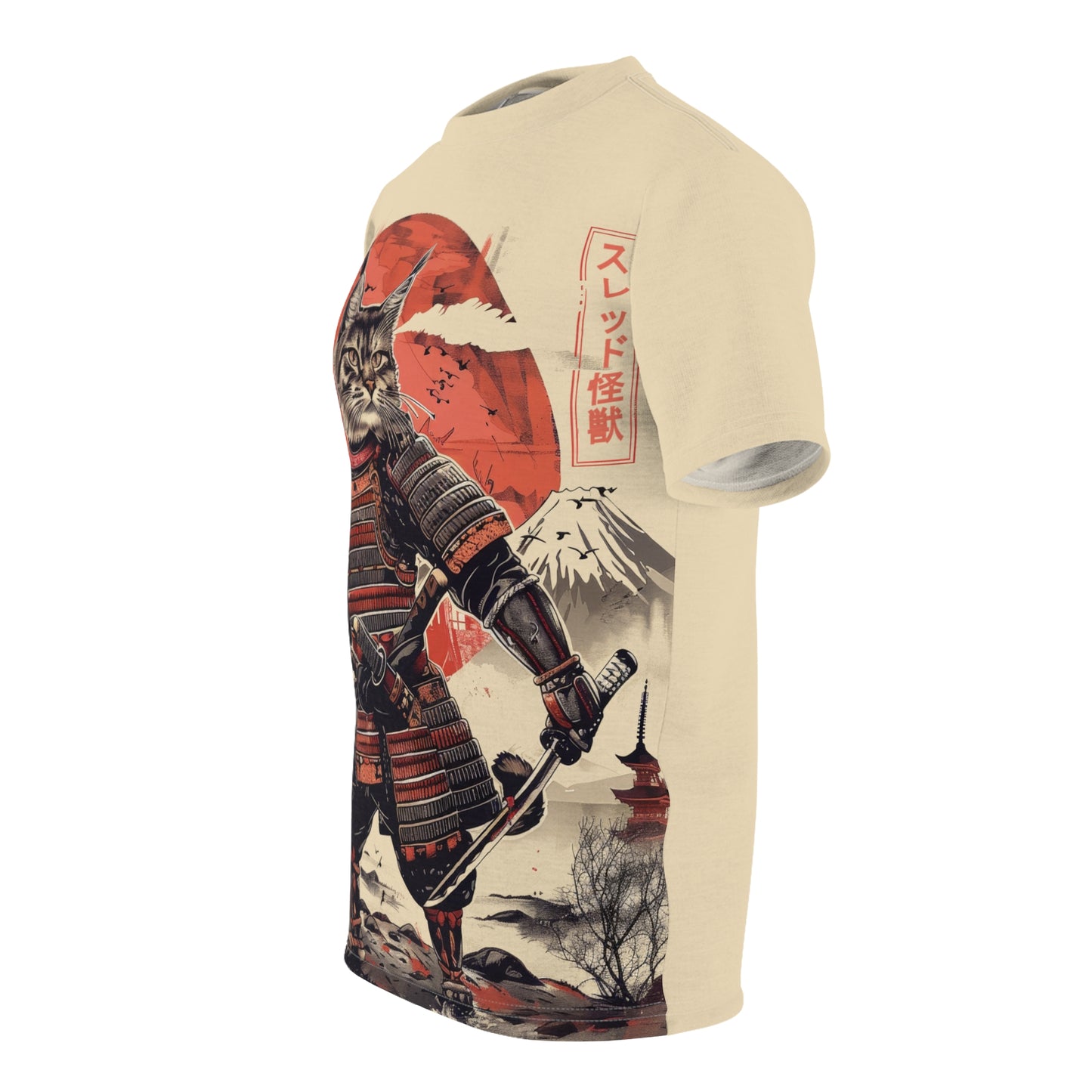 Samurai Cat Tee: Feline Warrior Japanese Art Inspired Shirt