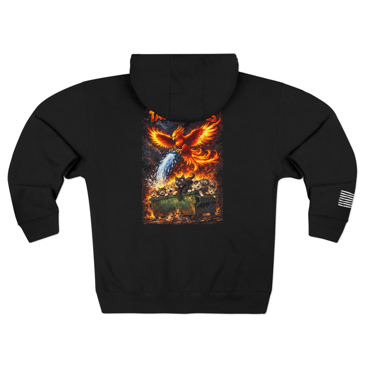 Tacahomies - Phoenix Fire Zip Hoodie — Military Tribute Back Print