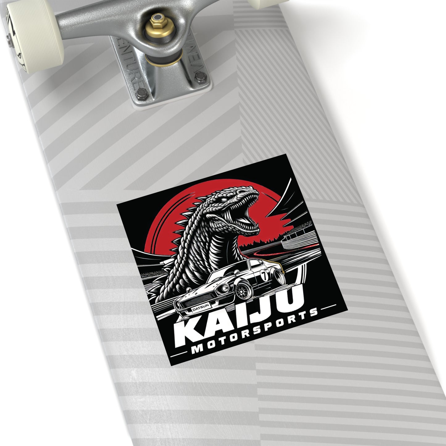 Kaiju Motorsports Sticker - Classic Cars & Monster Mashup Decal, Racing Enthusiast Vinyl