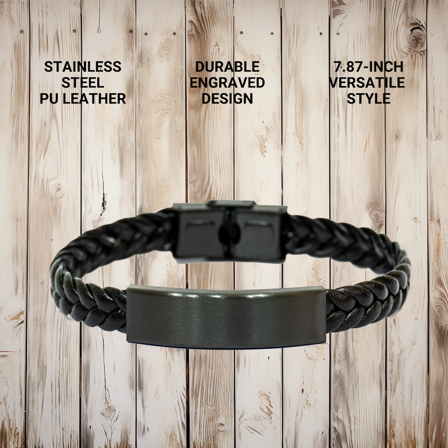 Funny Funeral Director Gifts for Men from Friends - Interlaced Leather Bracelet Quote 'All Men Are Created Equal But The Coolest Become A Funeral Director' for Mother's Day - Image 4