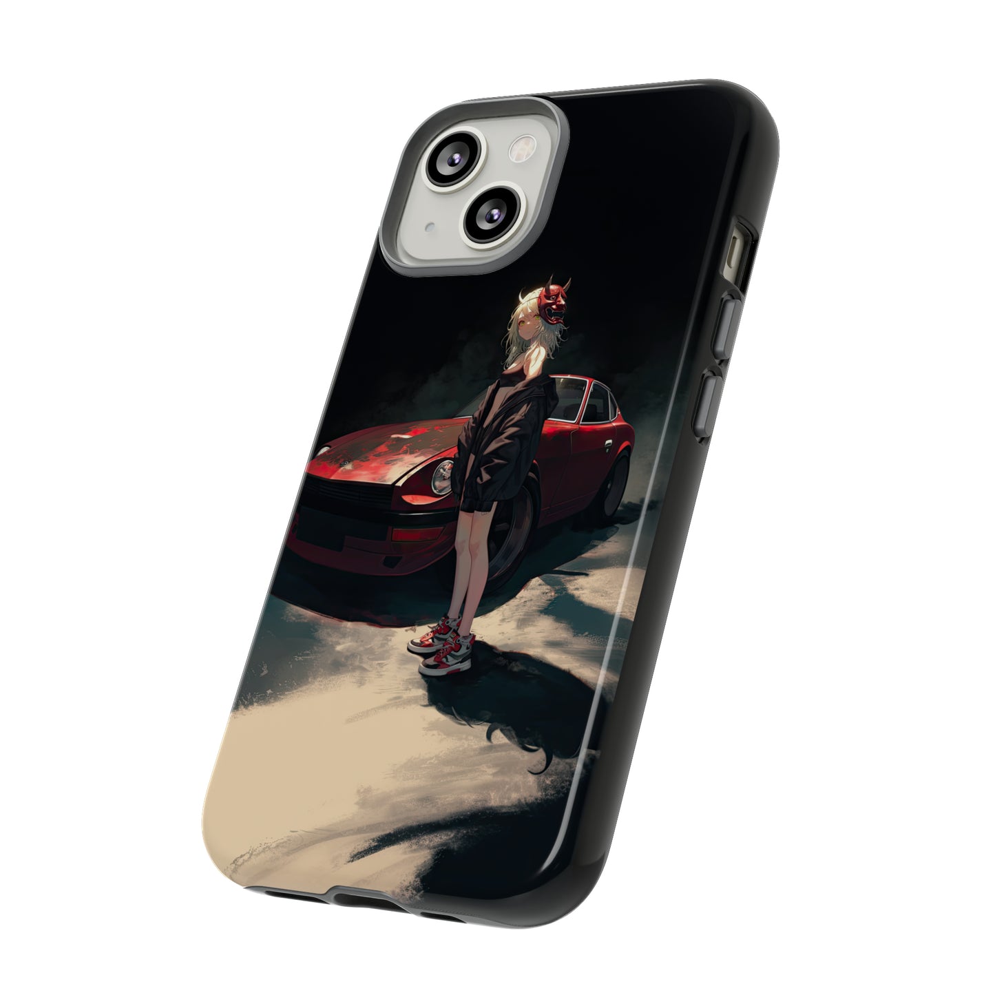 Midnight Oni Spirit - Anime Drift Phone Case, Datsun 240z, Japanese culture, automotive enthusiast, Anime phone case, Nissan Datsun