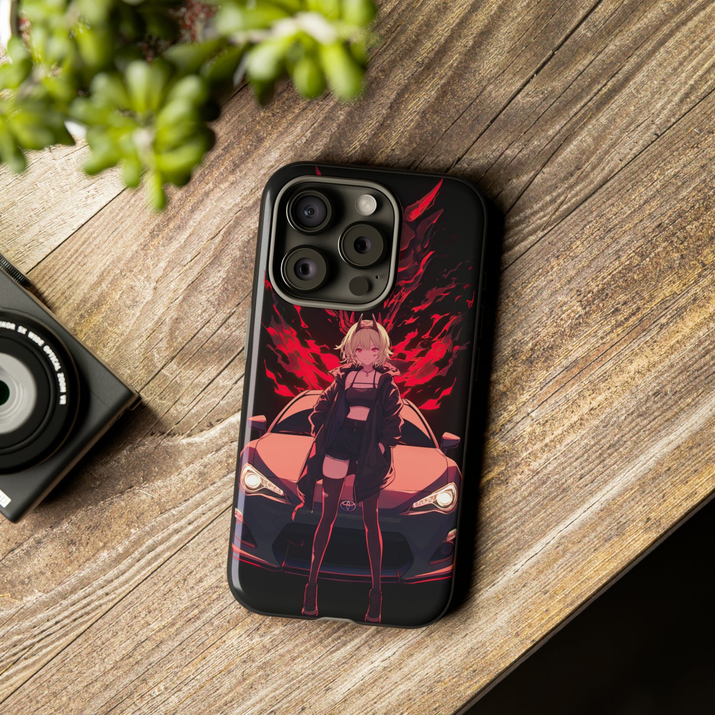 Fiery Oni Drift - GT86 Anime Phone Case, Oni Spirit Cover GT86 Phone Case Toyota Enthusiast, Apple iPhone, Samsung Galaxy, and Google Pixel