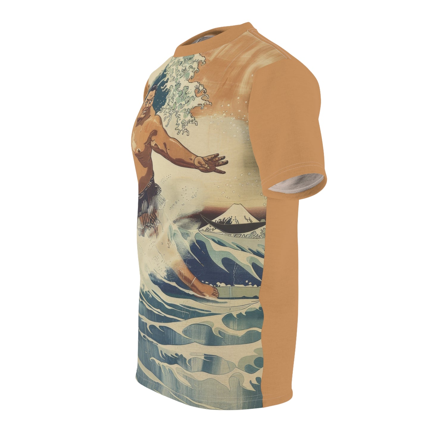 Great Wave Sumo Wrestler Tee - Traditional Ukiyo-e Art Style Shirt, Japanese Sumo and Sea