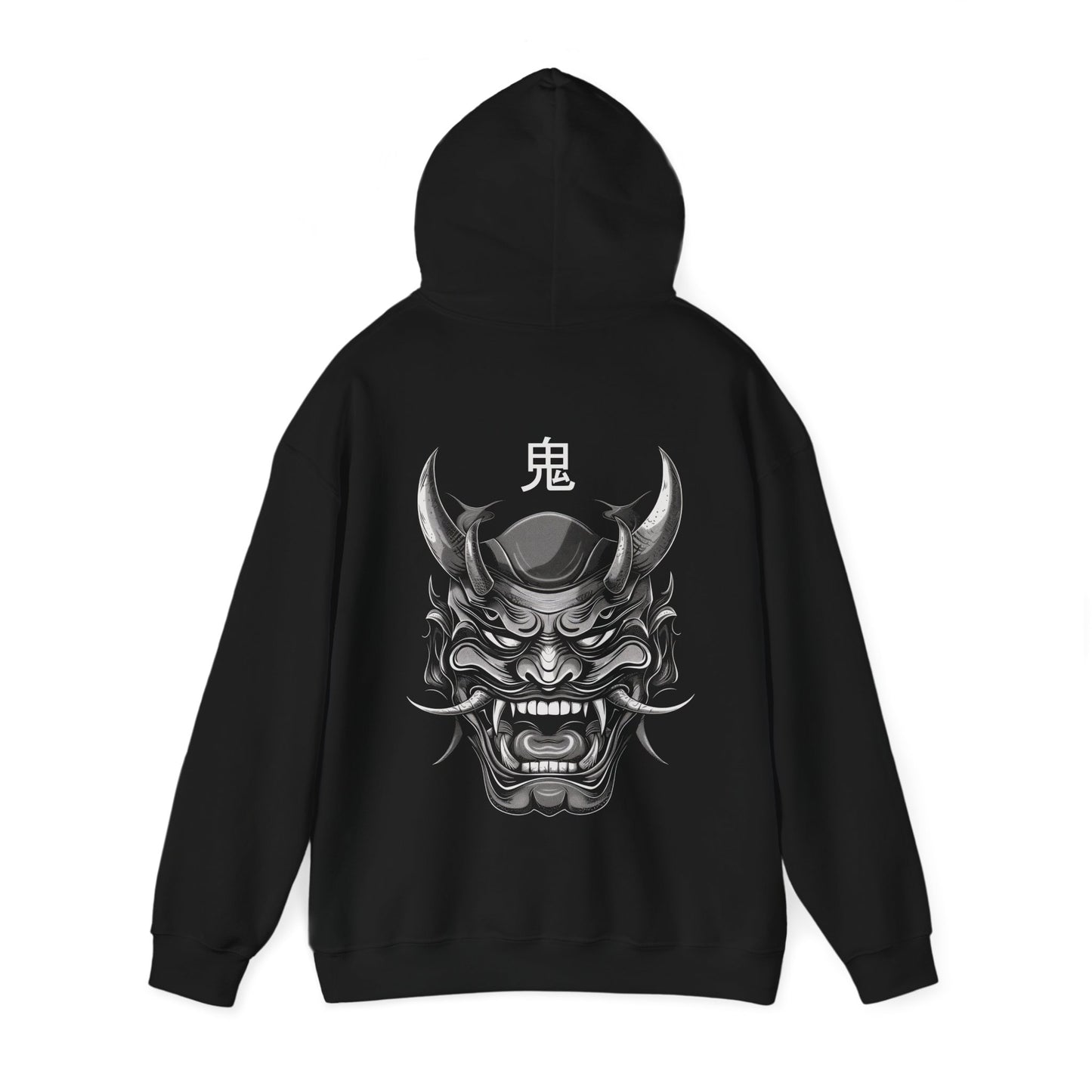 Threads Kaiju- Oni Mask - Essence of Fury Hoodie- Unisex Minimal Oni Mask