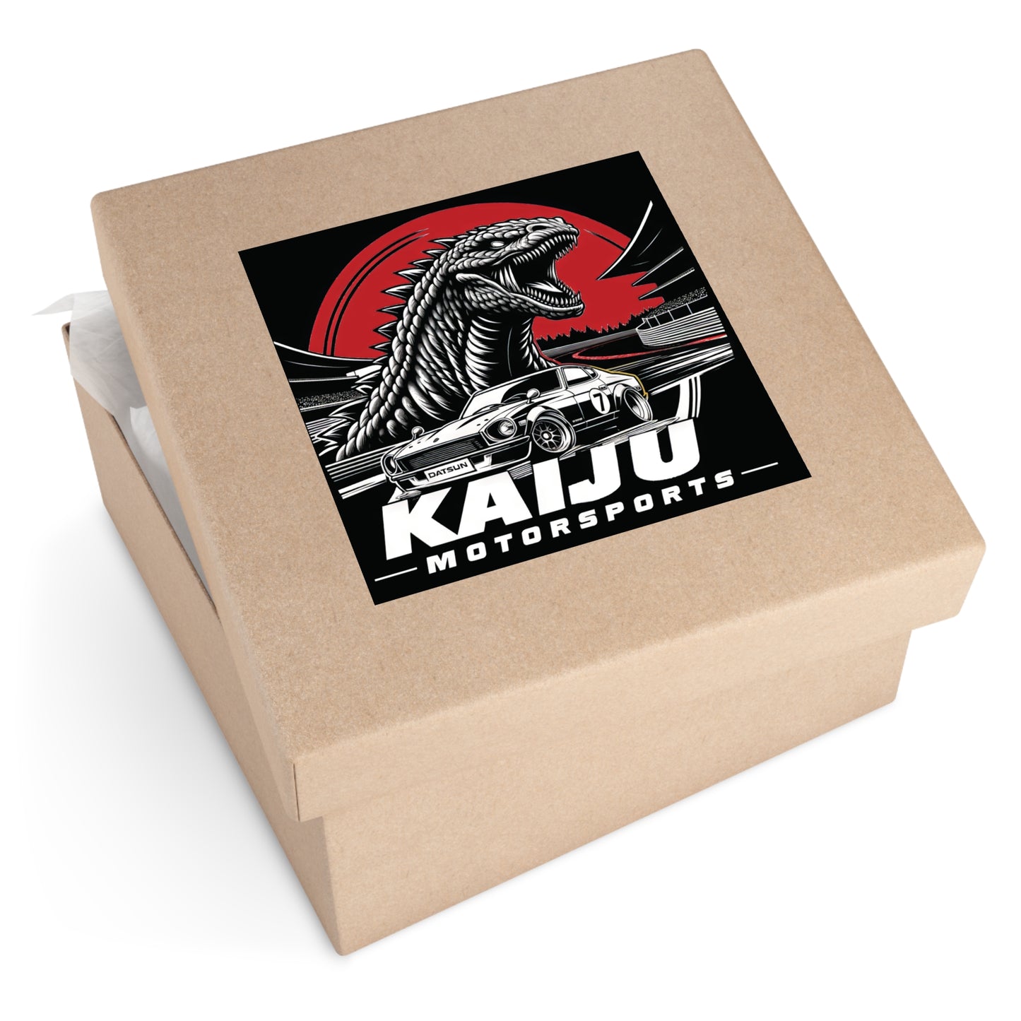 Kaiju Motorsports Sticker - Classic Cars & Monster Mashup Decal, Racing Enthusiast Vinyl