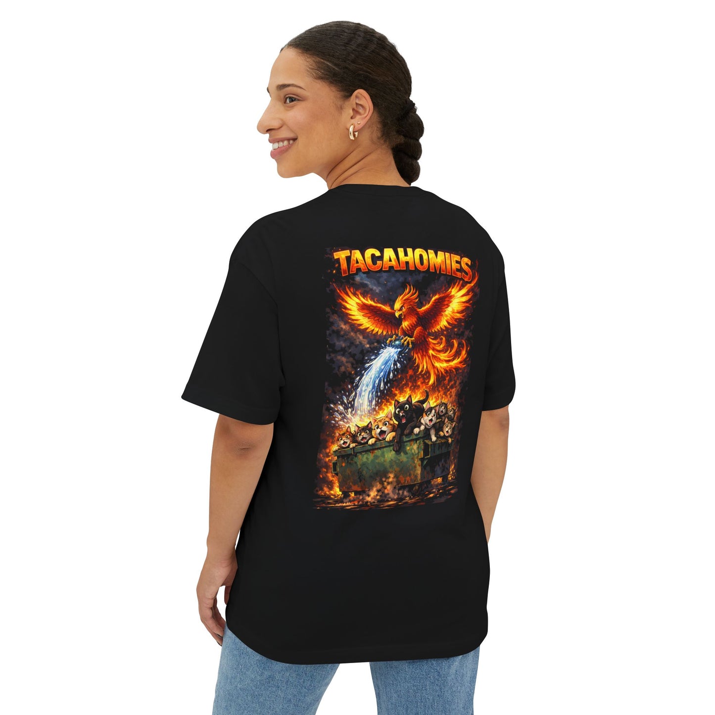 Oversized Boxy Tacahomies Phoenix & Dumpster Fire Tee 2026
