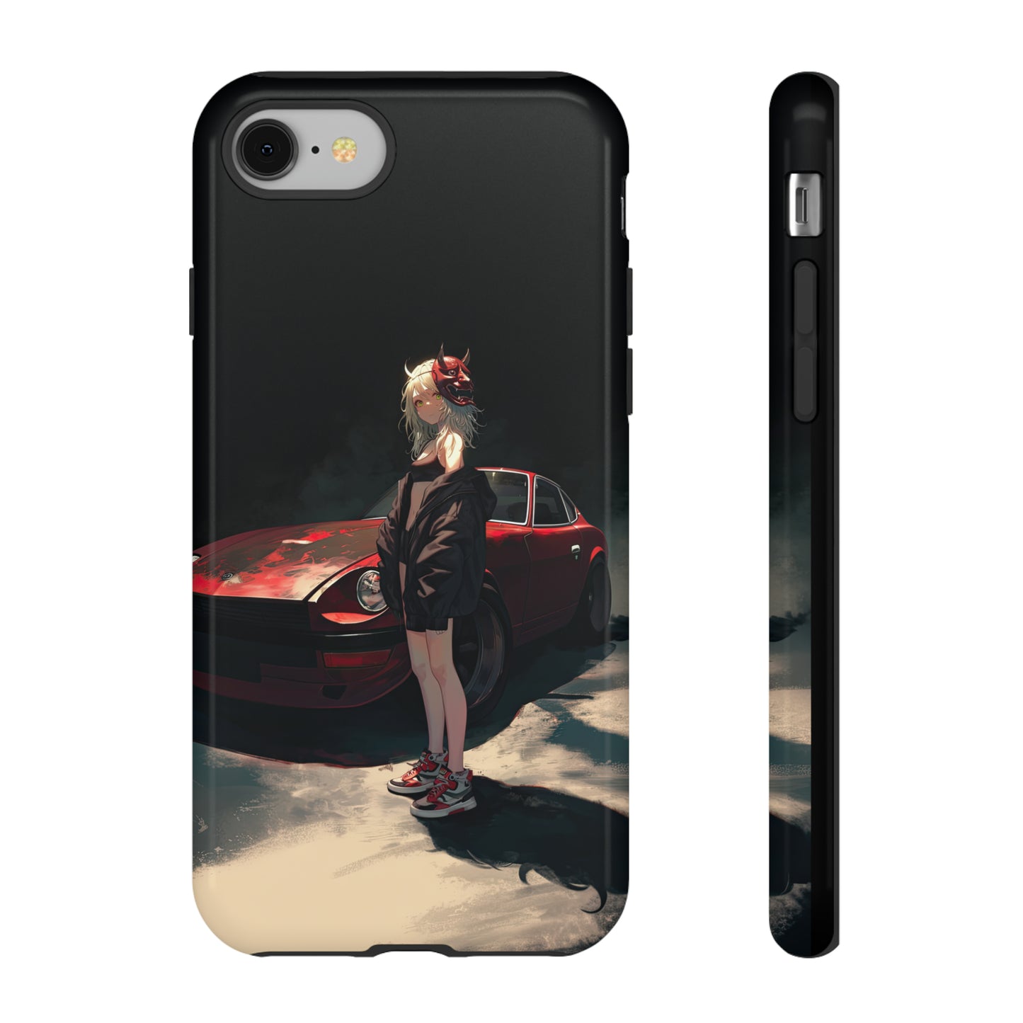 Midnight Oni Spirit - Anime Drift Phone Case, Datsun 240z, Japanese culture, automotive enthusiast, Anime phone case, Nissan Datsun