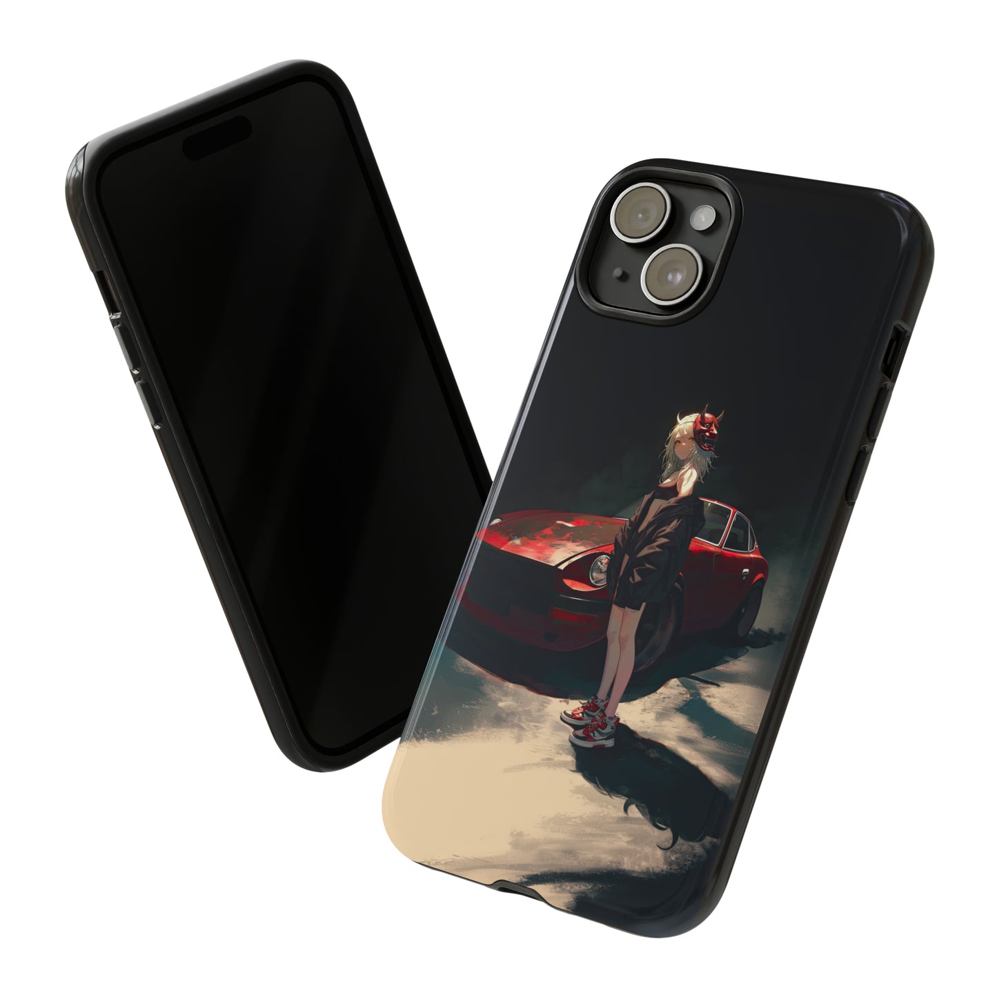 Midnight Oni Spirit - Anime Drift Phone Case, Datsun 240z, Japanese culture, automotive enthusiast, Anime phone case, Nissan Datsun