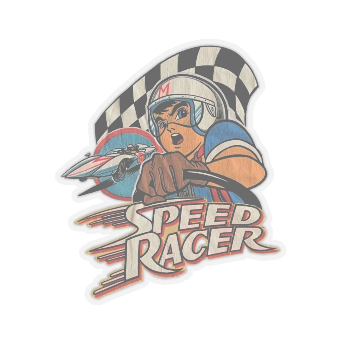 vintage 1992 speed racer,  racer x, retro anime, vinyl sticker, speed racer sticker |