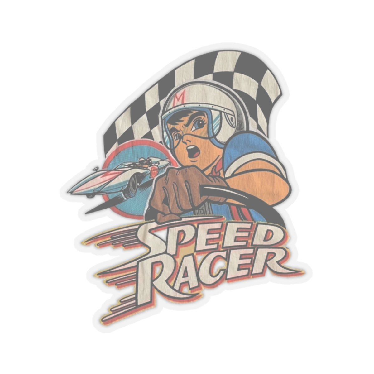 vintage 1992 speed racer,  racer x, retro anime, vinyl sticker, speed racer sticker |