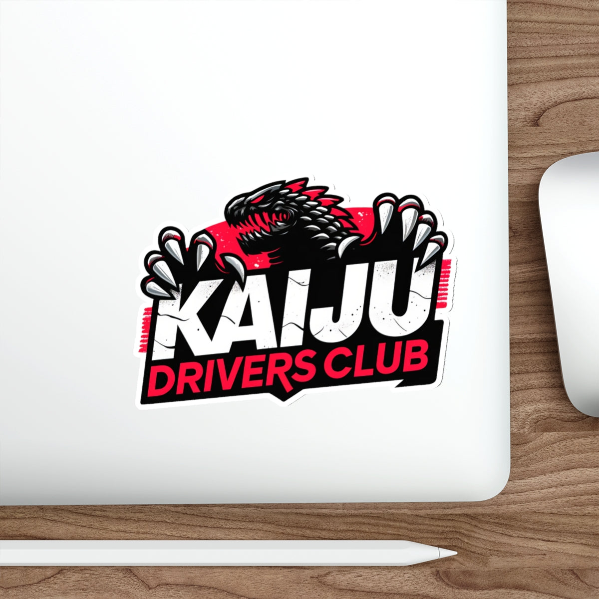 Kaiju Drivers Club Sticker - Classic Cars & Monster Mashup Decal, Racing Enthusiast Vinyl