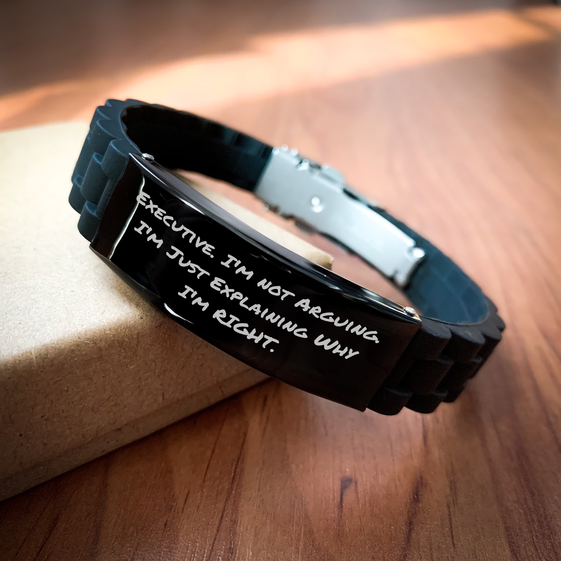 Executive Humor Glide lock Clasp Bracelet, Funny Quote Gift for Men, Women, Coworkers, Family - Mother's Day Unique Gifts from Friends - Image 2