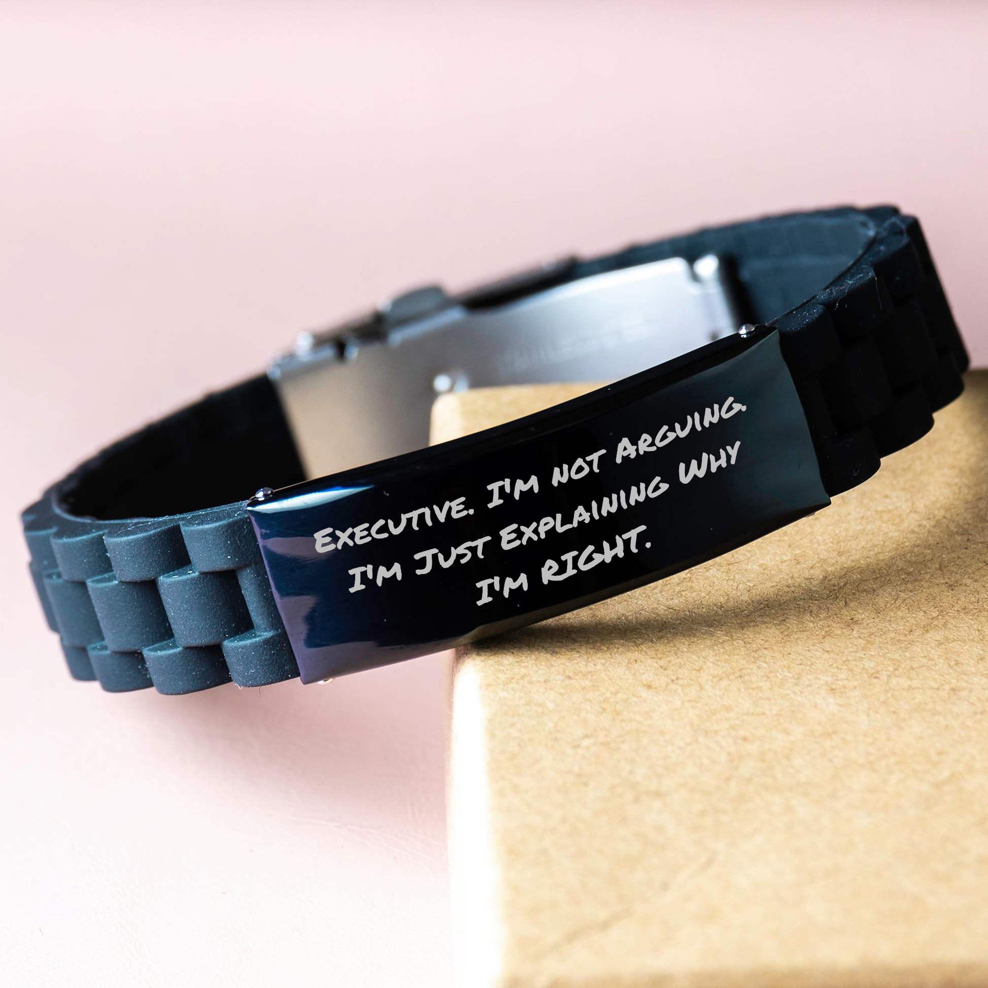 Executive Humor Glide lock Clasp Bracelet, Funny Quote Gift for Men, Women, Coworkers, Family - Mother's Day Unique Gifts from Friends - Image 3