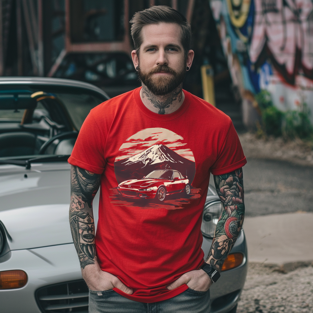 Mount Fuji Miata Majesty - Vintage Mazda Roadster Tee, JDM Car Culture Apparel